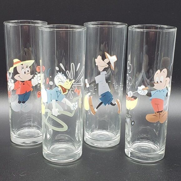 Disney Other - Disney Set of 4 Vintage Mickey Mouse & Friends Gardening BBQ Iced Tea Glasses